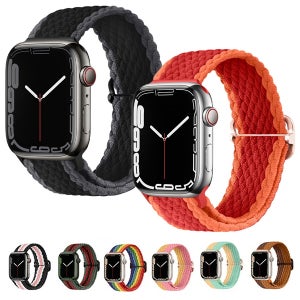 애플워치10 9 8 7 SE 6 5 4 3 2 1 울트라 호환 컬러풀 브레이드 솔로 루프 버클 나일론 밴드 시계줄 스트랩