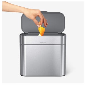 심플휴먼 쓰레기통 4L 스테인리스 스틸 simplehuman 4 Liter / 1.06 Gallon Compost Caddy, Detachable