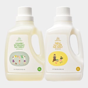 그린패밀리 액체세탁세제 섬유유연제 2L 세트