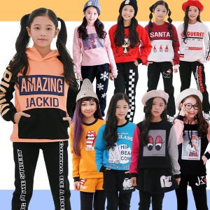 겨울 주니어 여아 기모 긴바지 세트복 상하복 후드 맨투맨