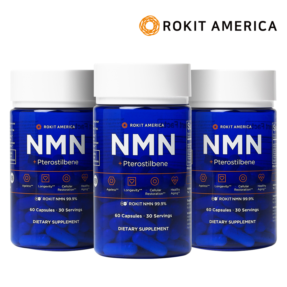 로킷아메리카 NMN <b>프테로스틸벤</b> 고순도 엔엠엔, 60캡슐, 3병