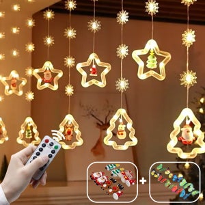 크리스마스 조명 창문 벽트리