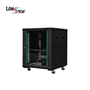 랜스타 LS-750HB 허브랙 검정 12U 750x600x600 통신랙 CCTV