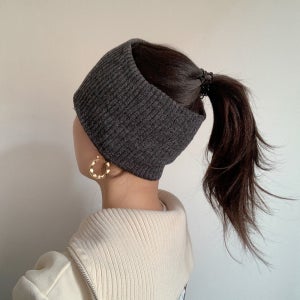 왕 넓은 와이드 탄탄 니트 골지 세안 머리띠 헤어밴드 터번 반다나