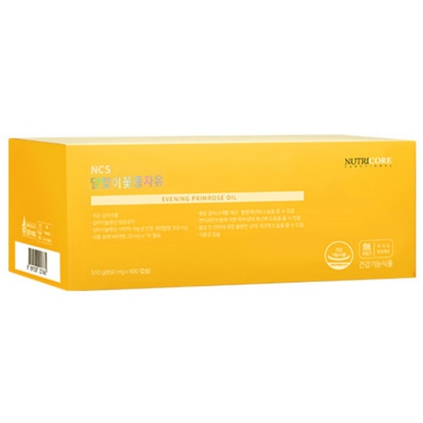 뉴트리코어 달맞이꽃종자유 600캡슐 자궁에 좋은 <b>달맞이꽃종자추출물</b> 영양제