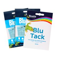 [블루택] 블루 45g 2개 + 화이트 / blutack, 무독성 접착제, 재사용 점착제, 찰흙대용 , 점토 놀이, 벽에 사진붙이기, 소품고정, 풀, 테이프