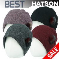 [현대백화점][햇츠온]H1-4404 HatsON 브랜드 여자 겨울 울 비니 털 보닛 벙거지 중년 엄마 할머니 모자 AA