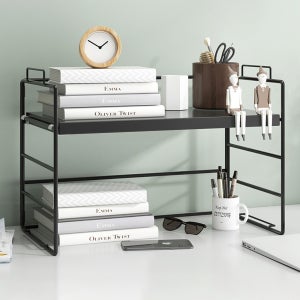 블랙 프레임 폴딩 책상선반 조합가능 1단 블랙 선반