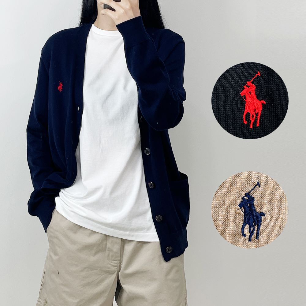 [당일발송] 백화점 폴로 남성 피마코튼 브이넥 가디건