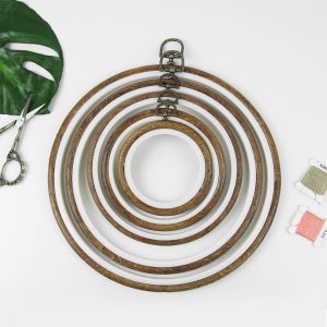 나뭇결 고무 수틀 액자 (원형) 우드 후프 프랑스 자수 펀치니들