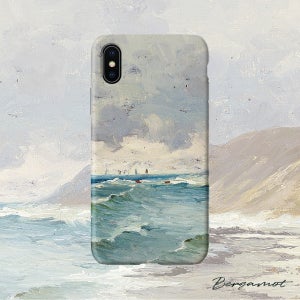 명화 케이스 1252 Laurits Tuxen- Coastal view with steep hills 라우리츠 툭센 - 가파른 언덕이 있는 해안 바다와 하늘그림 아이폰XS하드