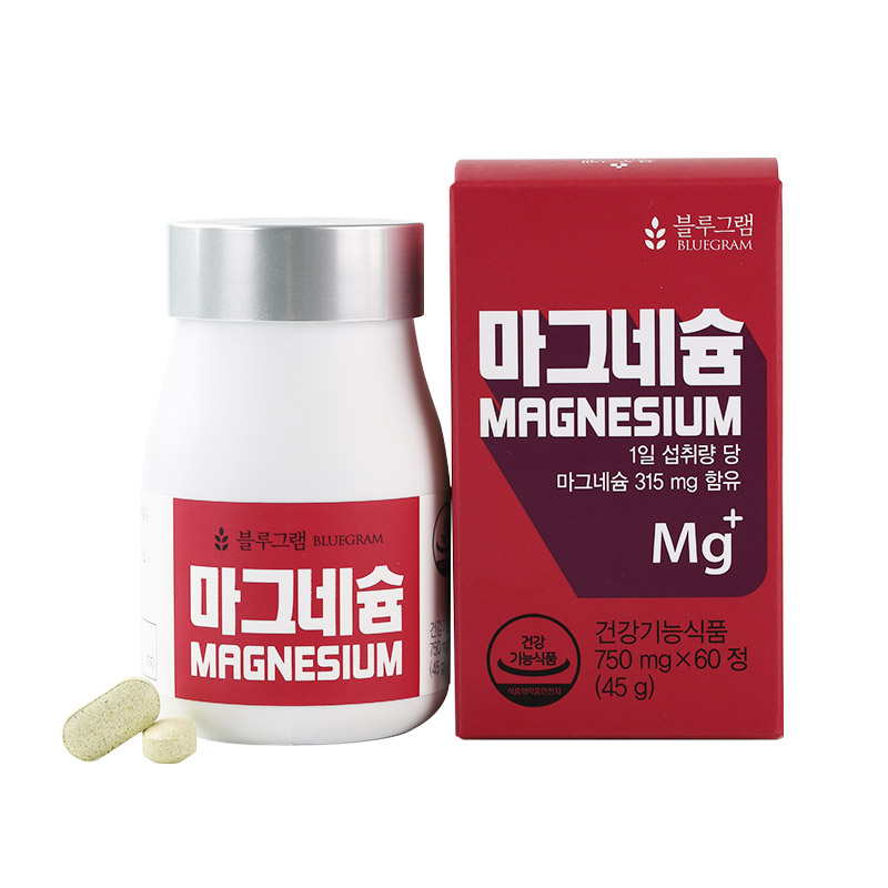 [블루그램] 마그네슘 750mg x 60정 X 3개 + 1개 추가증정