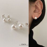 Paus. 실버 925 베이직 진주 귀걸이 6mm, 8mm