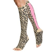 터켓스 양말 KNEE HIGH Leopard Pink Stripe / 필라테스 양말 토삭스