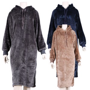 여성 겨울 기모 극세사 후드 원피스 여자