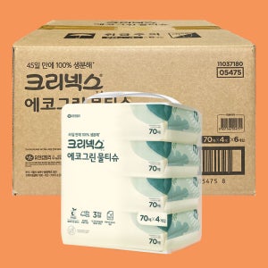 크리넥스 에코그린 물티슈 캡70매X4개입 6팩