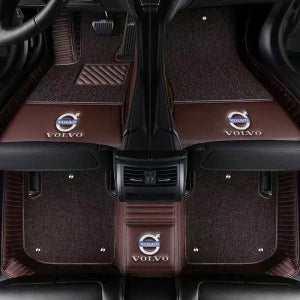 명카 볼보 코일 바닥매트 6D 가죽 발판 앞좌석 뒷좌석 제작 단층 S90 브라운