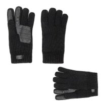 어그 KNIT GLOVE WITH PALM PATCH 남성 손가락 장갑 BLACK