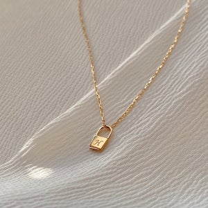 토프 러브락 네크리스 - 14k 골드 자물쇠 펜던트 금 목걸이