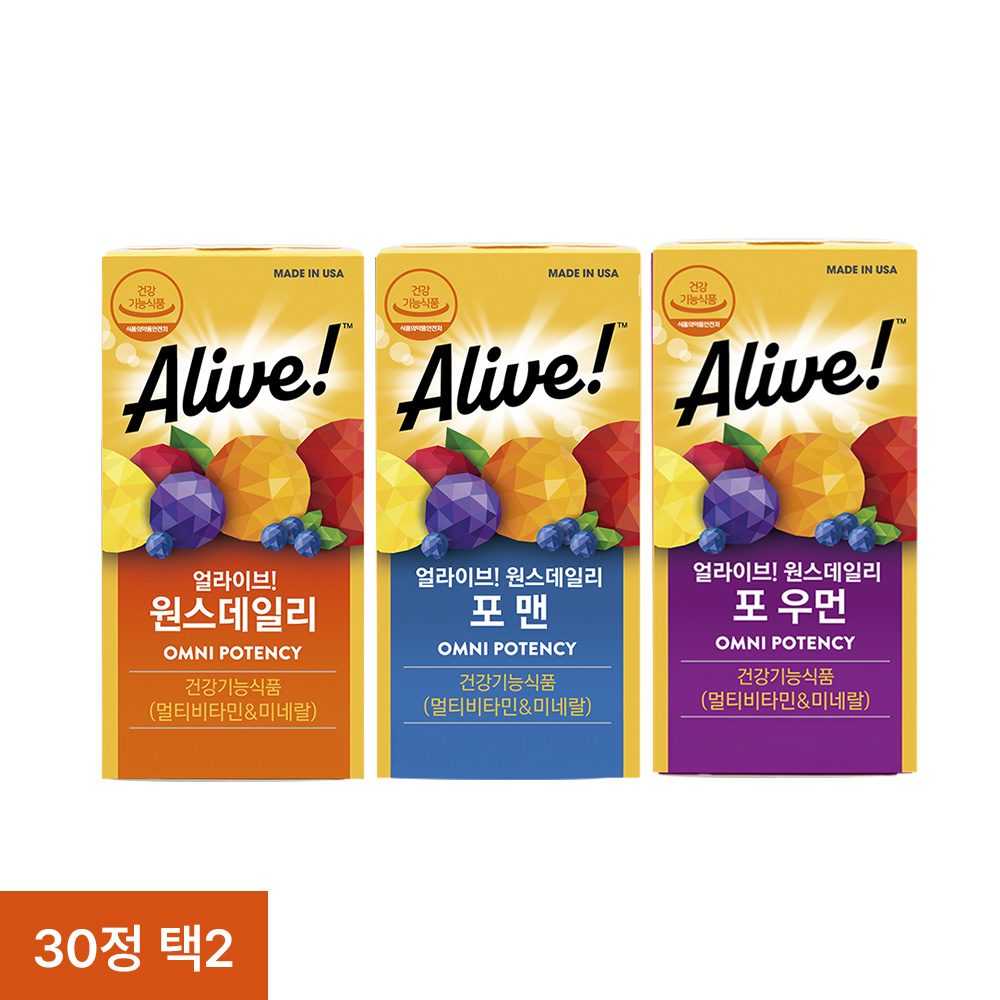 얼라이브 원스데일리 30정 1+1 멀티 남녀공용 비타민앤미네랄 비타민B