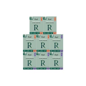 [8팩]라엘 유기농 순면커버 오버나이트, 슈퍼롱 오버나이트 생리대 세트