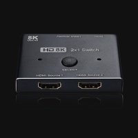 HDMI 2대1 선택기 8K4K 30Hz 고화질 모니터 분배기 영상 음성 출력기