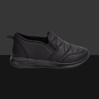 패딩슬립온 패딩 슈즈 방한 기모 신발 블랙 국내 제작 발볼 넓은 11cm