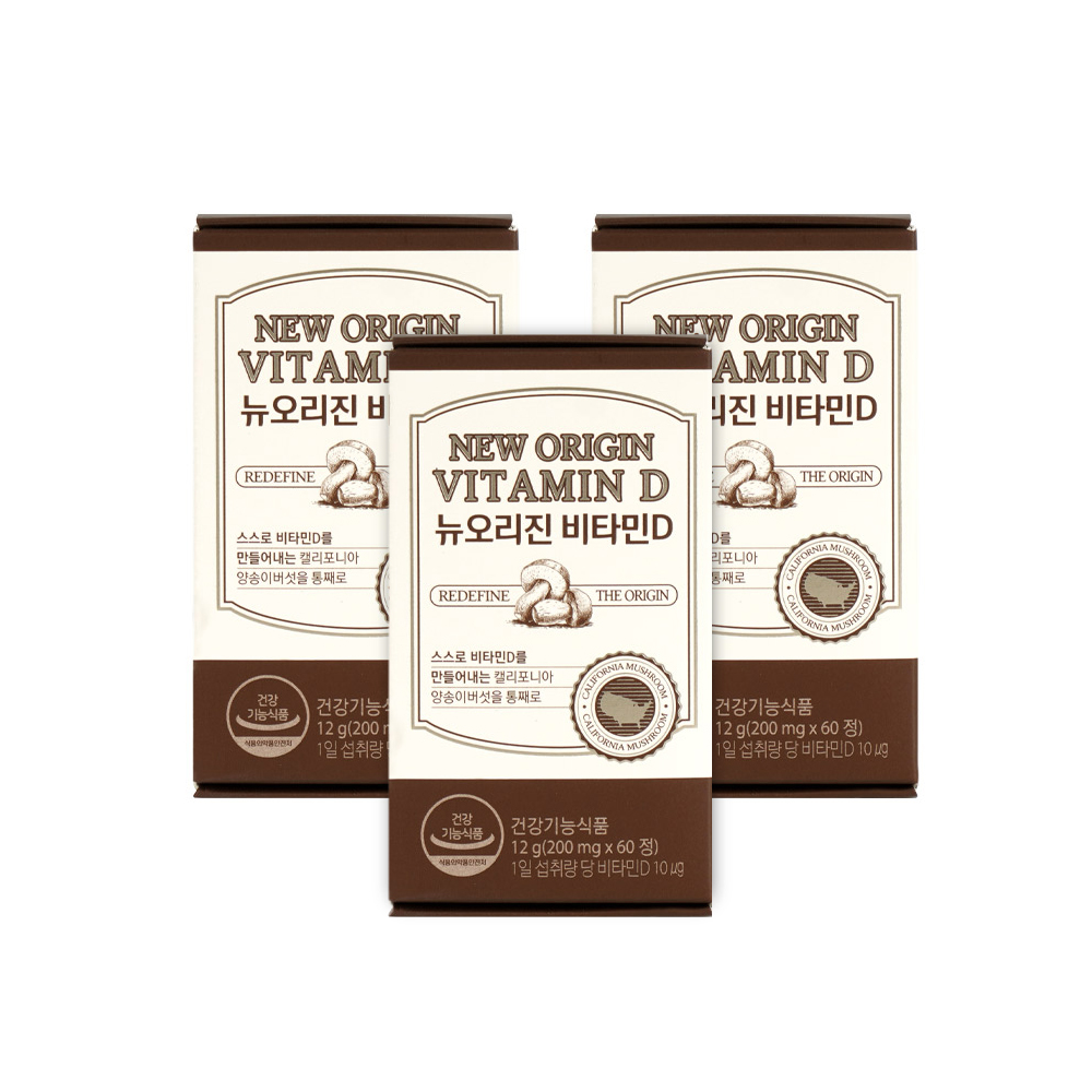 뉴오리진 양송이버섯 비타민D 3박스 총6개월분