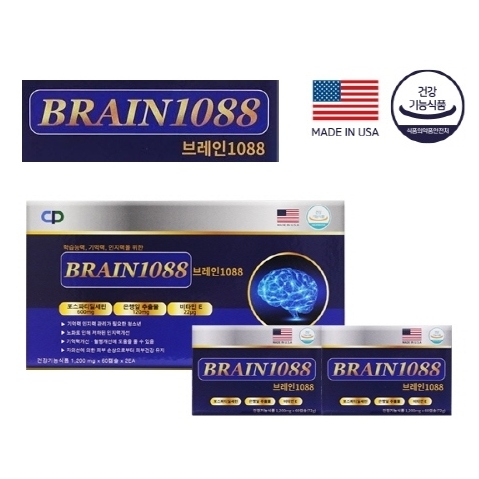 뇌건강 기억력 인지력 미국산 <b>브레인 1088</b> + KF94마스크10개