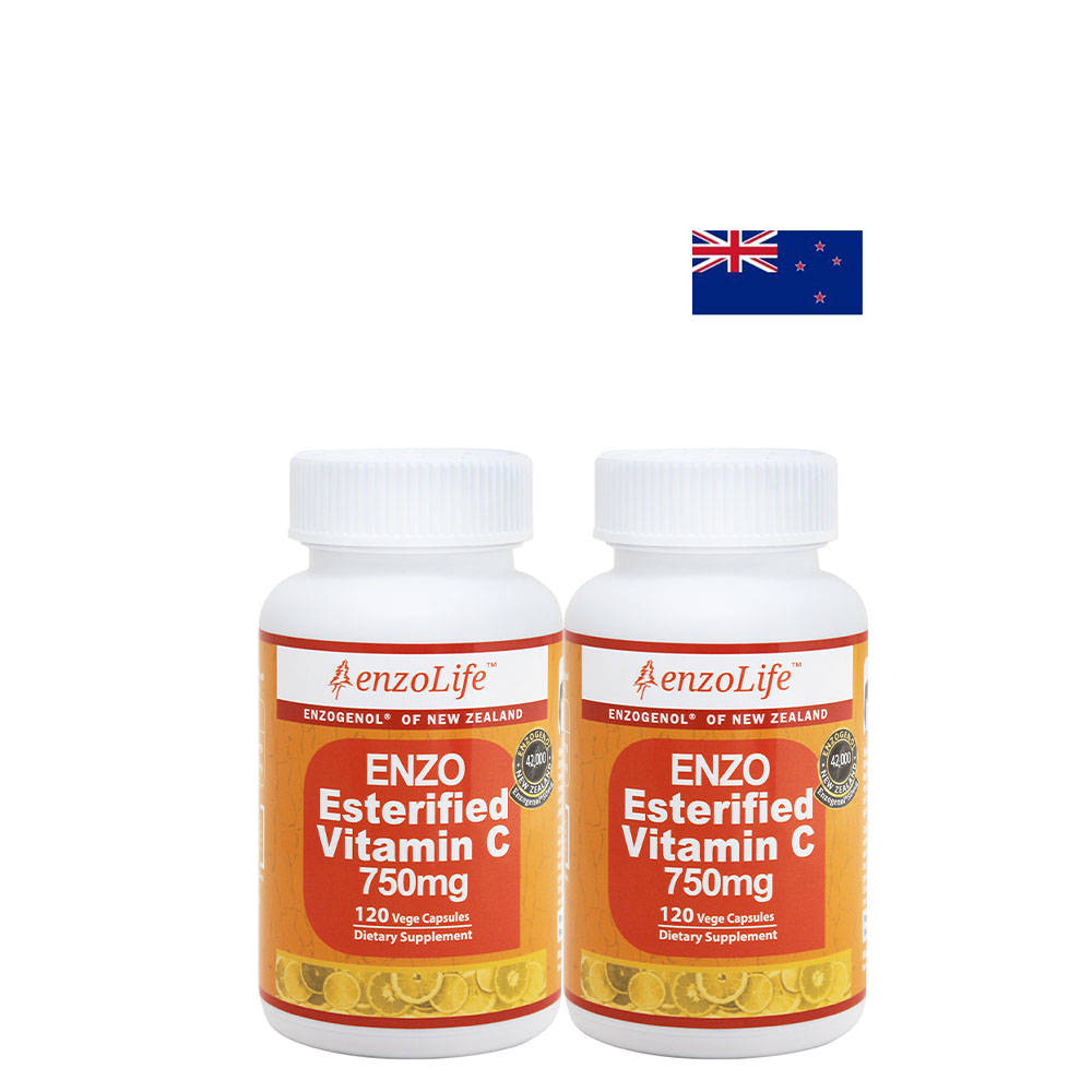뉴질랜드 <b>EnzoLife</b> 에스터화 <b>비타민C</b> 효능 750mg 120캡슐 x 2통
