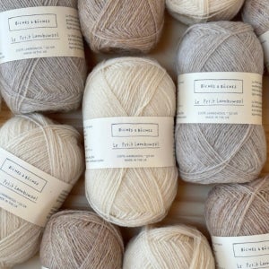 전색상입고 Biches & Buches Le Petit Lambs Wool 비슈에뷔슈 르쁘띠램스울 손뜨개 실 탑다운 니팅 페어아일