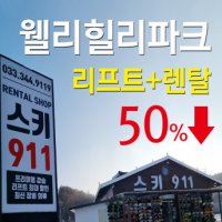 웰리힐리파크 렌탈샵 리프트권 4시간 + 장비 패키지