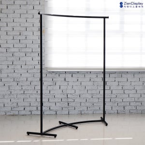 지엔 튼튼한 철제 스탠드옷걸이 매장용 디자인 심플 인테리어 긴옷 라운드 곡선행거