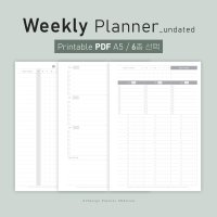 PDF 다이어리 속지 주간 플래너 만년형 A5 바인더 아이패드 굿노트