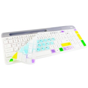 로지텍 K-580 민트 키보드 키스킨 커버 덥개 덮개 생활방수 오염방지 이물질 반투명 액세서리 디지털 컴퓨터 PC 게임 컬러 디자인 소리감소