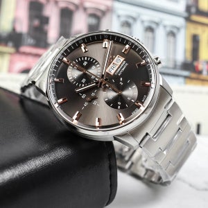 (7종 선물) 미도 커맨더 크로노그래프 그레이 M016.414.11.061.00 남자메탈시계 백화점AS