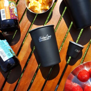 키친유 프리미엄 캠핑 스텐컵 350ml 4P (+파우치) 휴대용 등산컵 커피 맥주 감성