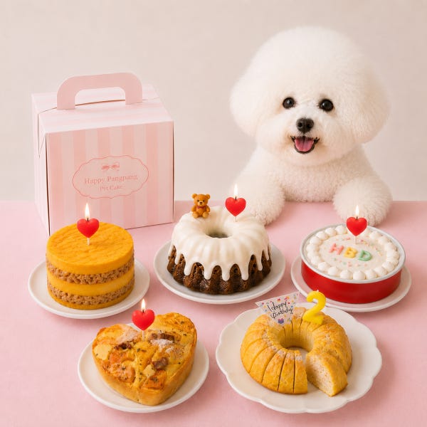 해피팡팡 강아지 생일 케이크 수제 간식 빵 케이크