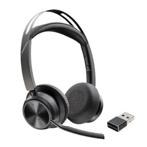 Poly 보이저 포커스 2 UC 플랜트로닉스 블루투스 무선 헤드셋 노이즈캔슬링 업무용