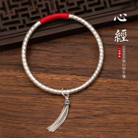 불교 팔찌 옥 은 만자 Sterling Silver Heart 옴 악세사리 문양 부처