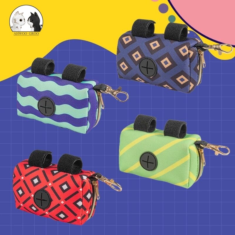 개 폐기물 가방 디스펜서 패션 벨크로 휴대용 똥 홀더 애완 동물 용품 액세서리 쓰레기 봉투 도구