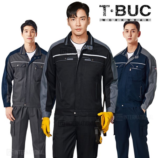 T-BUC 작업복 긴팔 작업복 청지 스판 상의 점퍼 용접 정비복 B540
