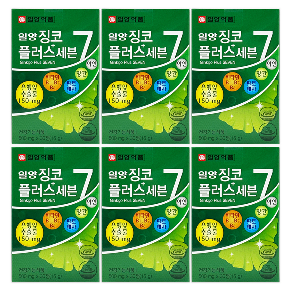 징코플러스 영양제 은행잎추출물 혈액순환 기억력 혈행 개선 30정, 6개