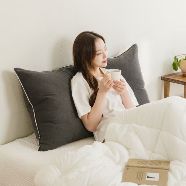 포그니아 피그먼트 순면 대형 등받이 침대 소파 허리받침 등쿠션