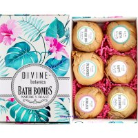 6 XL USA Made Essential Oils Lush Bath Bombs Set Organic Coconut oil Shea Butter 오르가닉 배스밤 바스볼 6개 세트