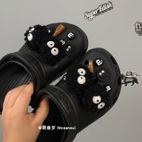 블랙 뽀글이 지비츠 세트 DIY 겨울 크록스 신발 슬리퍼 악세사리