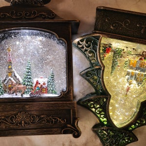 사각랜턴 눈내리는마을 코스트코 워터글로브 스노우볼