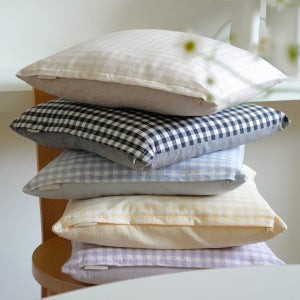 집앤콕 방석 사무실 식탁 의자방석 체크 두꺼운 대형 108배 절방석 40x40