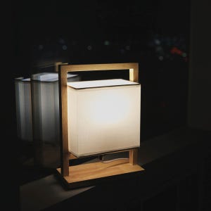 미드나잇 패브릭 우드 스탠드 조명 원목 침대독서등