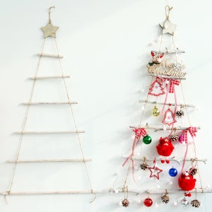 (행사)크리스마스 나무 벽트리 단품 풀세트 우드 장식 소품 전구